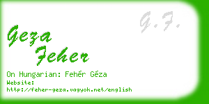 geza feher business card